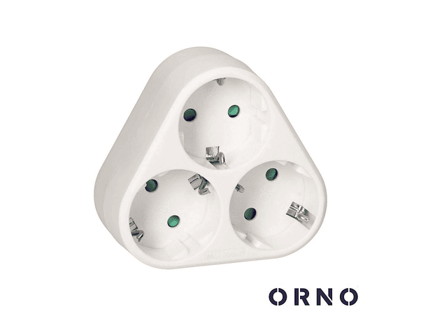 FICHA ELÉTRICA ADAPTADORA 3X SCHUKO ORNO 1