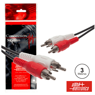 CABO 2-RCA MACHO / 2-RCA MACHO 3M PVC POLYBAG