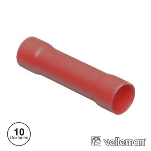 CONETOR ISOLADO FÊMEA REDONDO VERMELHO 10X VELLEMAN