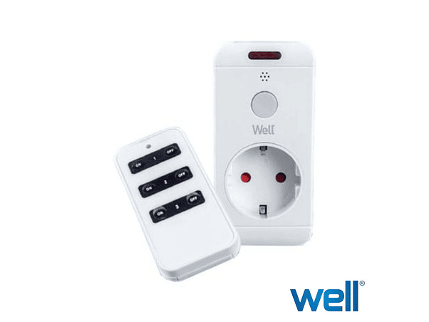 TOMADA ELÉTRICA COM COMANDO SEM FIOS 3680W 433MHZ WELL 1