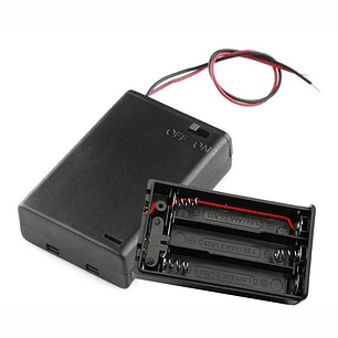 SUPORTE PARA 3 PILHAS AAA COM TAMPA E INTERRUPTOR