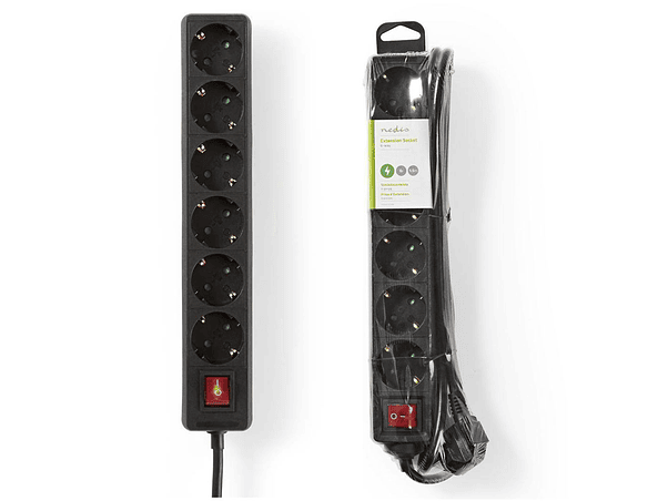 EXTENSÃO ELÉTRICA 5X SCHUKO COM INTERRUPTOR 3M ORNO 1