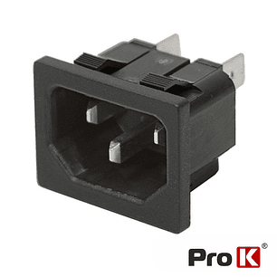 FICHA ALIMENTAÇÃO IEC C14 MACHO DE PAINEL