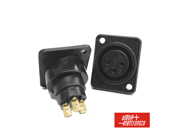 FICHA XLR 3P FÊMEA DE PAINEL NIQUELADO 1