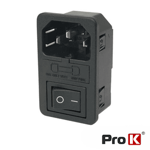 FICHA ALIMENTAÇÃO IEC C14 MACHO PAINEL COM INTERRUPTOR