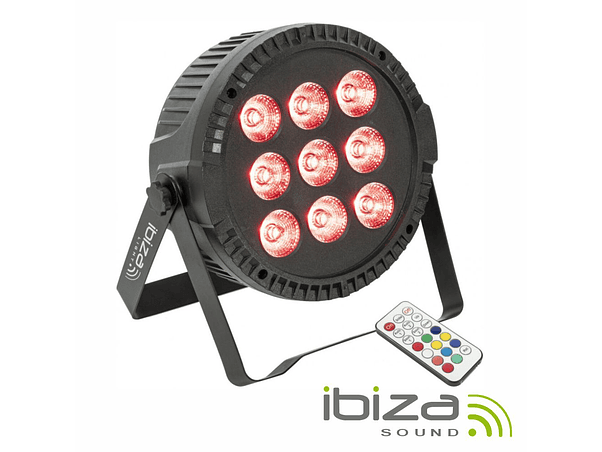 PROJETOR PAR COM 9 LEDS 6W RGBW DMX IBIZA 1