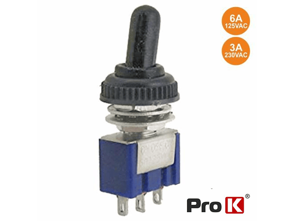 INTERRUPTOR ALAVANCA MINIATURA ON-OFF-ON COM PROTEÇÃO PROK 1
