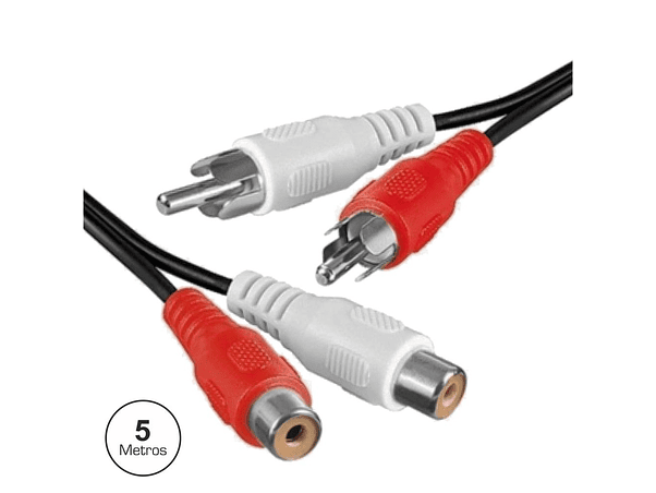 CABO 2-RCA MACHO / 2-RCA FÊMEA 5M 1