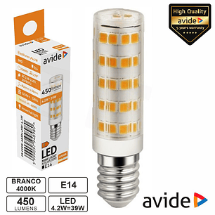 LÂMPADA LED E14 JD 4.2W 230V 4000K 450LM AVIDE
