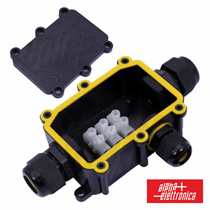 CAIXA JUNÇÃO 3 VIAS COM  3 CONDUTORES 24A 450V IP68