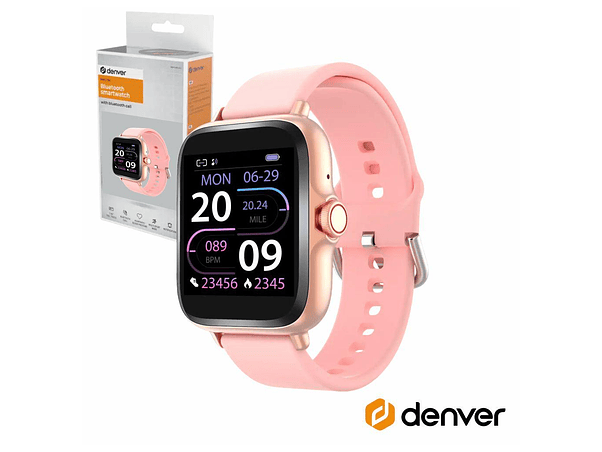 SmartWatch P/ Android iOS Rosa DENVER 1