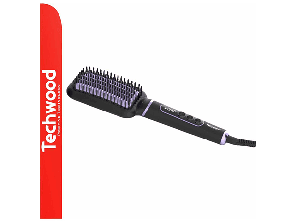 Escova Alisadora de Cabelo 60W Preto/Roxo TECHWOOD 1