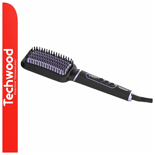Escova Alisadora de Cabelo 60W Preto/Roxo TECHWOOD