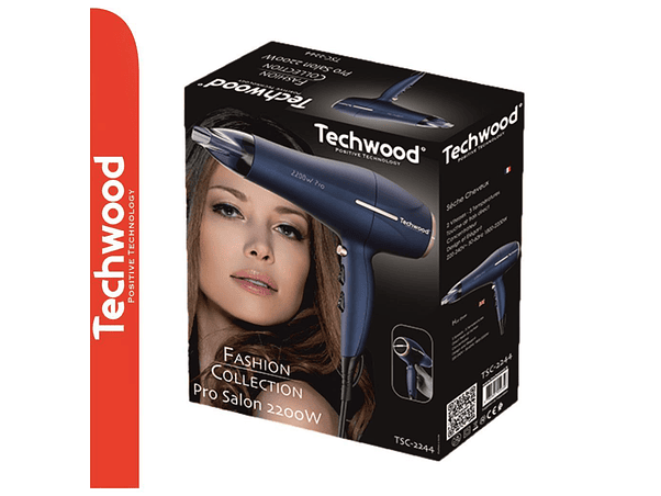 Secador de Cabelo 2200W Azul TECHWOOD 2