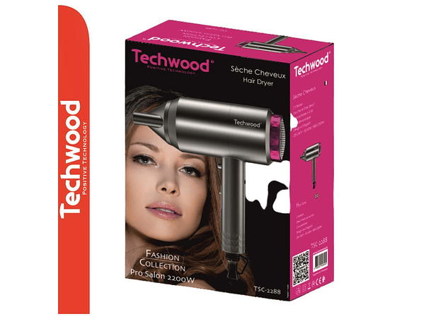 Secador de Cabelo 2200W Preto TECHWOOD 2