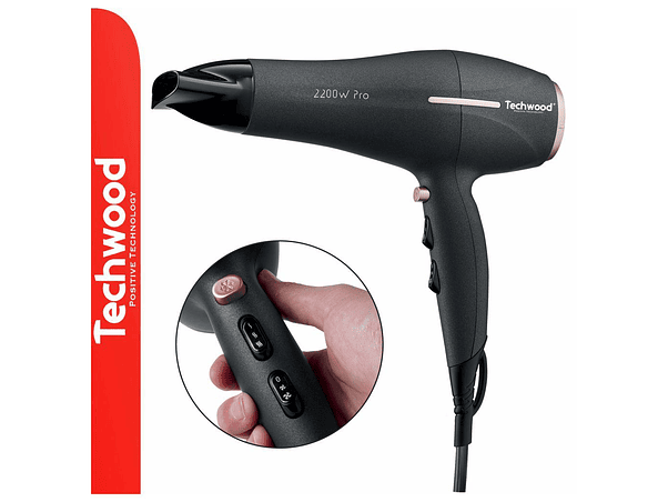 Secador De Cabelo 2200W Preto TECHWOOD 1