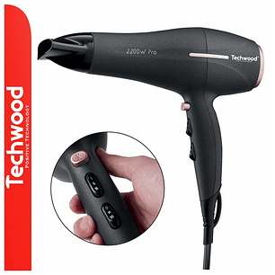 Secador De Cabelo 2200W Preto TECHWOOD