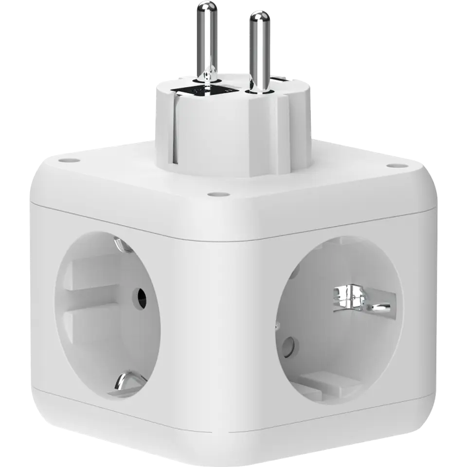 Extensão cubo 3 tomadas de corrente + 4 portas USB 5V/3.4A 4