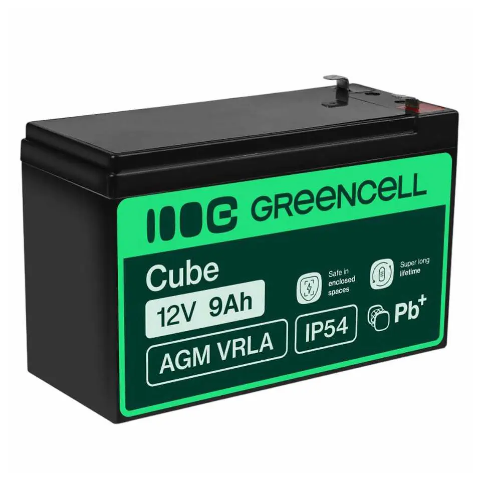 Bateria Chumbo Gel AGM 12V 9A GREEN CELL 1