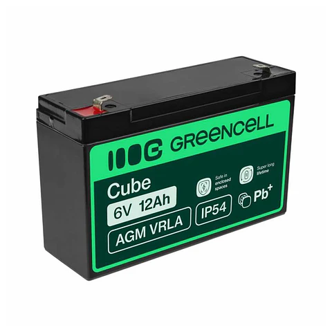 Bateria Chumbo Gel AGM 6V 12A GREEN CELL