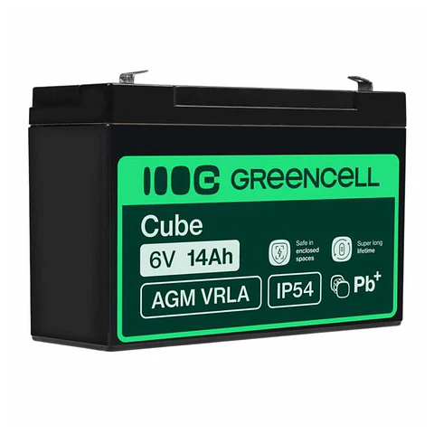 Bateria Chumbo Gel AGM 6V 14A GREEN CELL