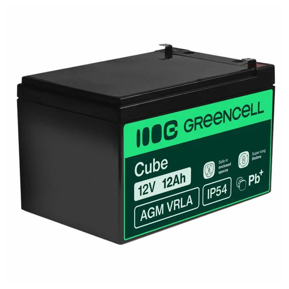 Bateria Chumbo Gel AGM 12V 12A GREEN CELL 1