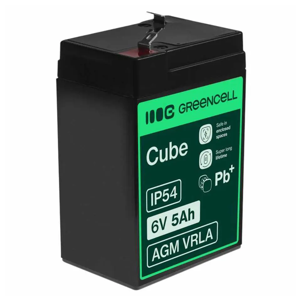 Bateria Chumbo Gel AGM 6V 5A GREEN CELL 1