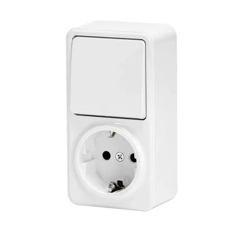 Tomada Elétrica 1x Schuko COM Comutador Superfície