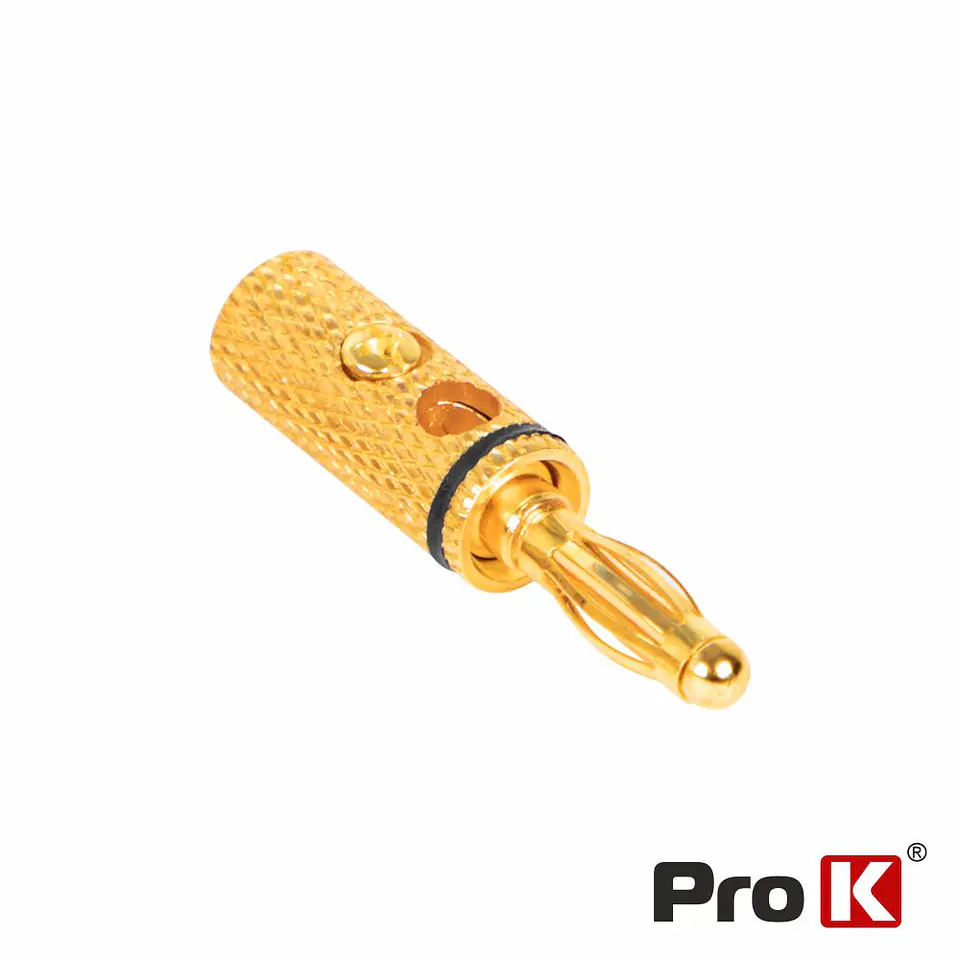 Ficha Banana 4mm Dourada COM Anel Preto 1