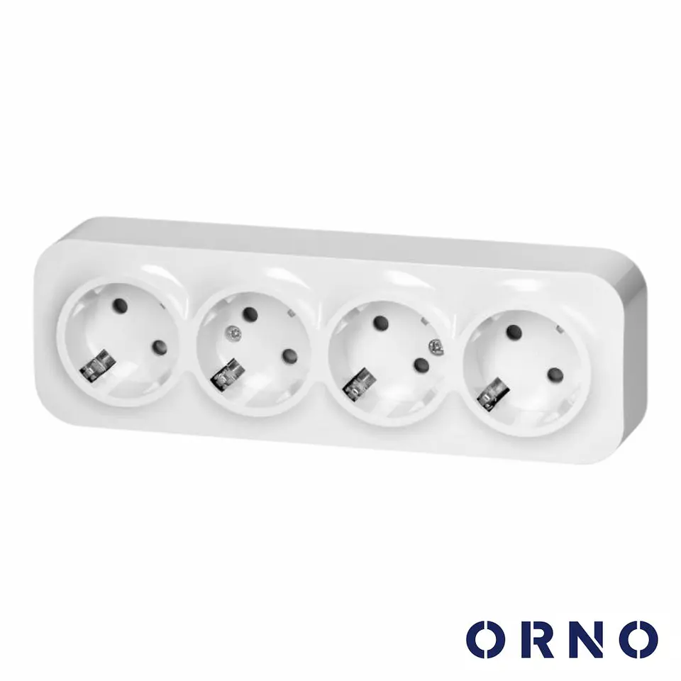 Tomada Elétrica Superfície 4x Schuko ORNO 1