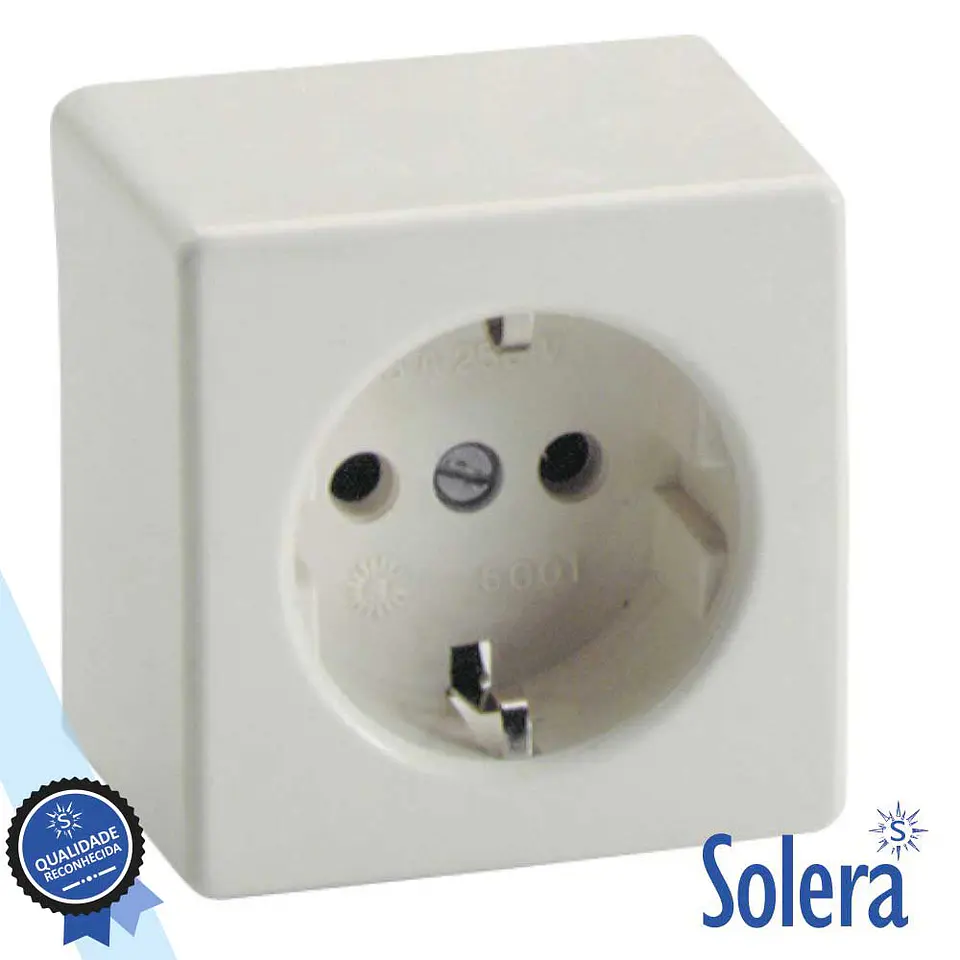 TOMADA ELÉTRICA SUPERFÍCIE COM TERRA SOLERA 1