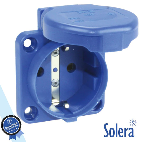 TOMADA ELÉTRICA SCHUKO PAINEL COM TAMPA IP54 SOLERA