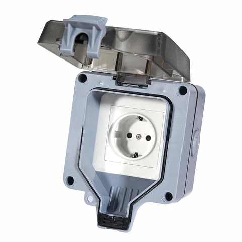 Tomada Elétrica Superfície 1x Schuko IP66