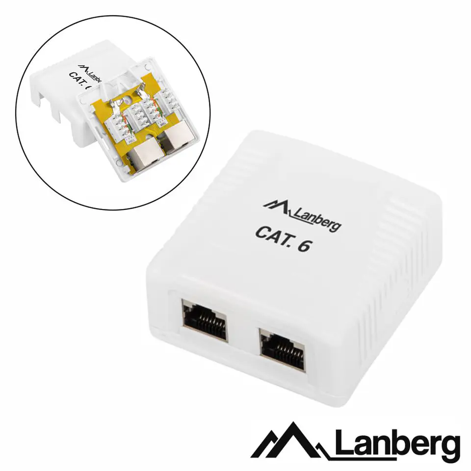 Tomada de Superfície RJ45 COM 2 Saídas LANBERG 1