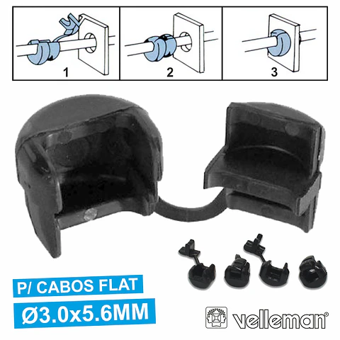 PASSA CABOS FLAT COM 3x5.6MM 1.6MM VELLEMAN