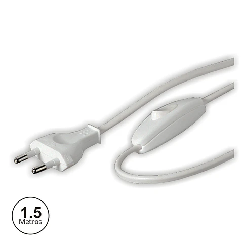 CABO DE ALIMENTAÇÃO COM INTERRUPTOR 1.5M BRANCO