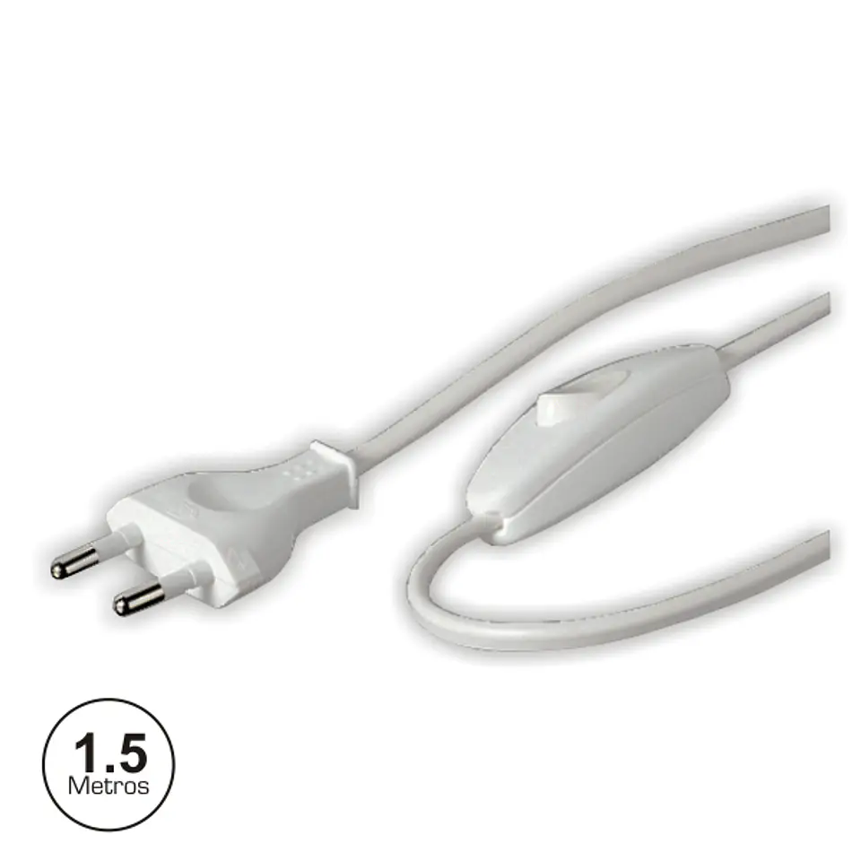 CABO DE ALIMENTAÇÃO COM INTERRUPTOR 1.5M BRANCO 1