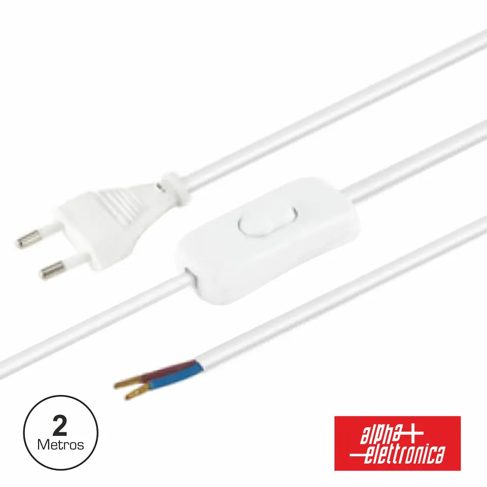 CABO DE ALIMENTAÇÃO COM INTERRUPTOR 2M BRANCO 1