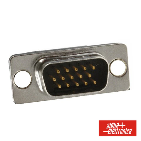 FICHA D-SUB 15P MACHO ALTA DENSIDADE P/ SOLDAR