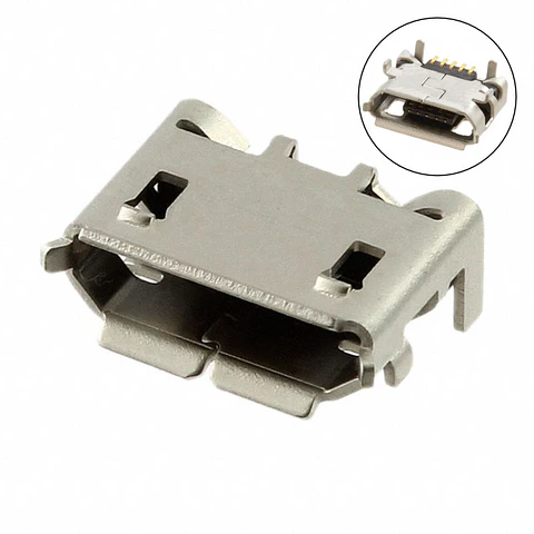 Ficha Micro-USB 2.0 Fêmea 90Â° P/ PCB