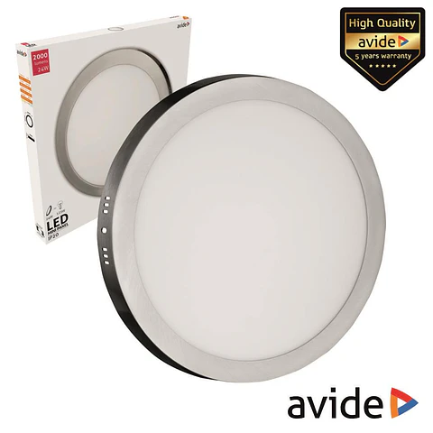 Painel LEDS Redondo Superfície 24W 300mm 4000k 2000lm AVIDE