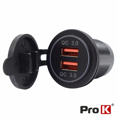 Tomada Dupla USB-A 3.0 de Embutir PROK