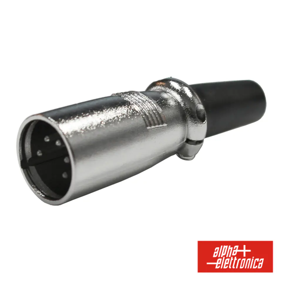 FICHA XLR 5P MACHO NIQUELADA PROTEÇÃO BLOQUEIO 1