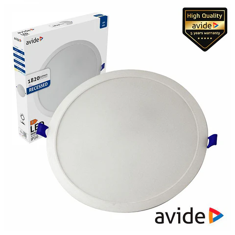 Painel LEDS Redondo 18W 220mm 6400K 1820lm AVIDE