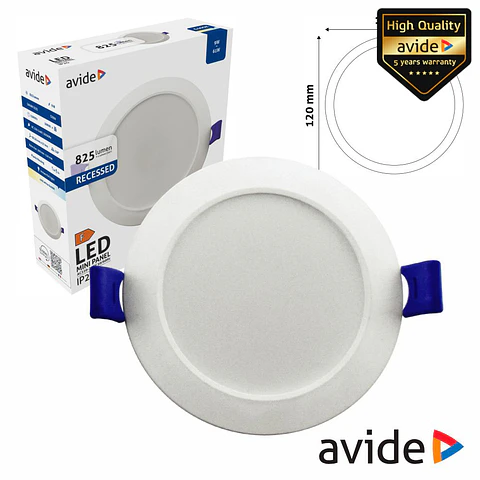 Painel LEDS Redondo 9W 120mm 6400K 825lm AVIDE