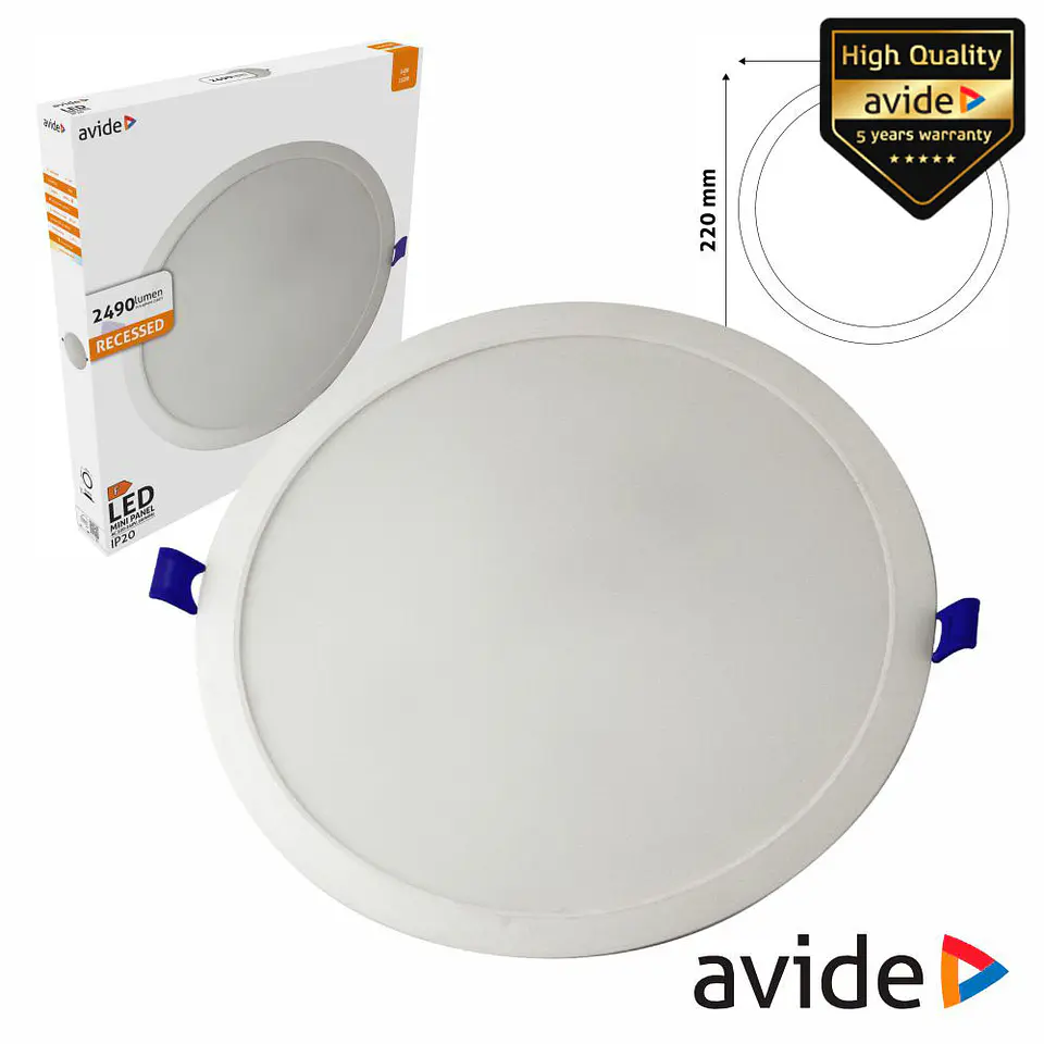 Painel LEDS Redondo 24W 295mm 4000K 2490lm AVIDE 1