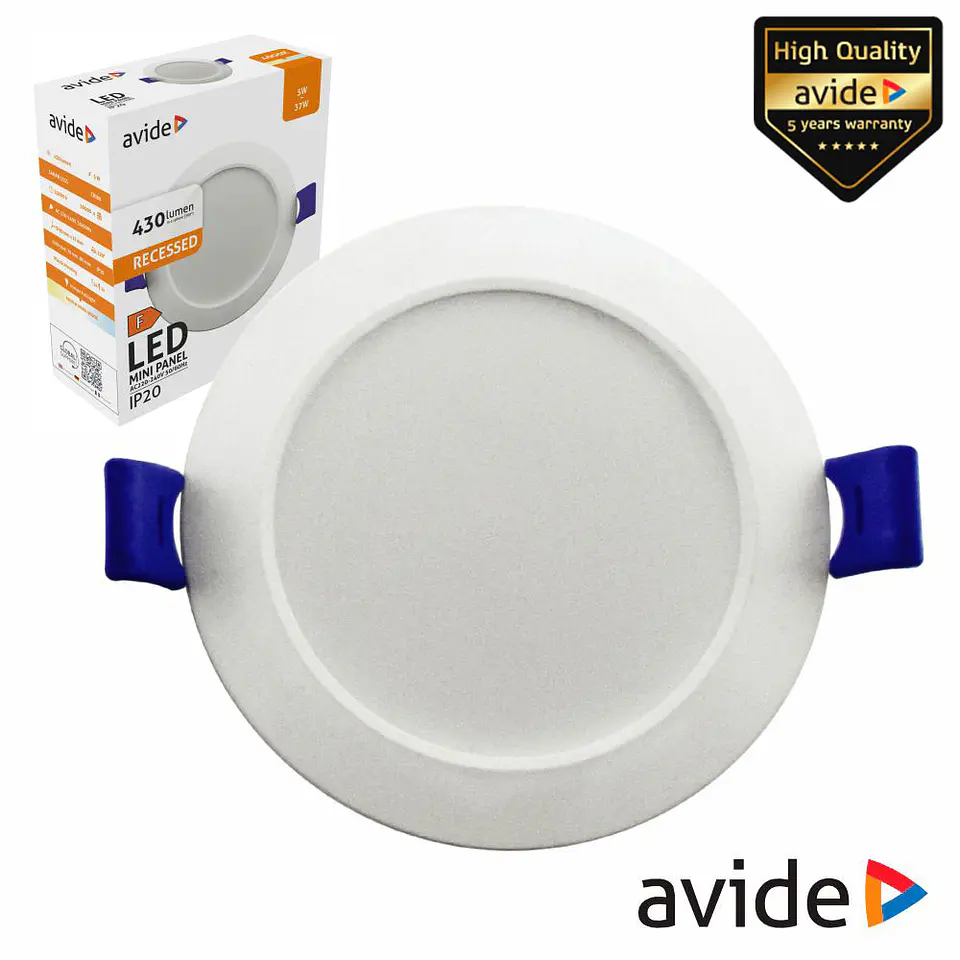 Painel LEDS Redondo 5W 170mm 4000k 430lm AVIDE 1