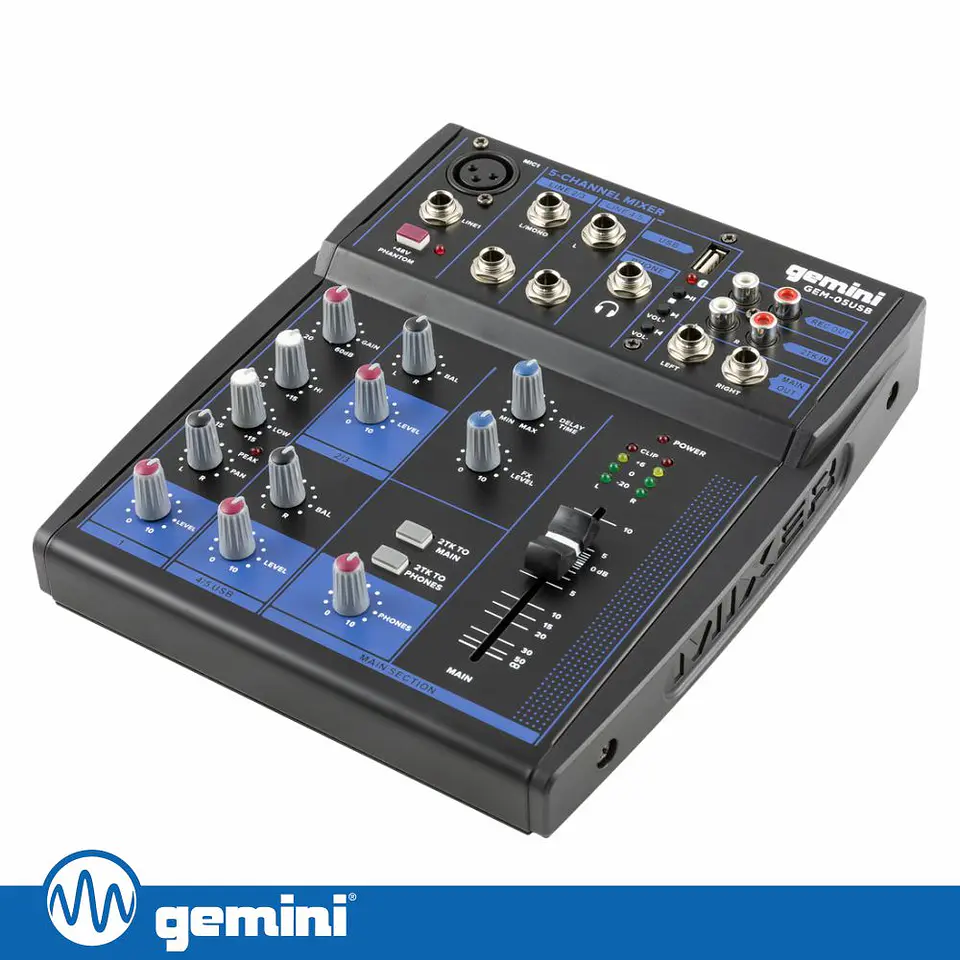 Mesa De Mistura 5 Canais USB/BT/Phantom GEMINI 1