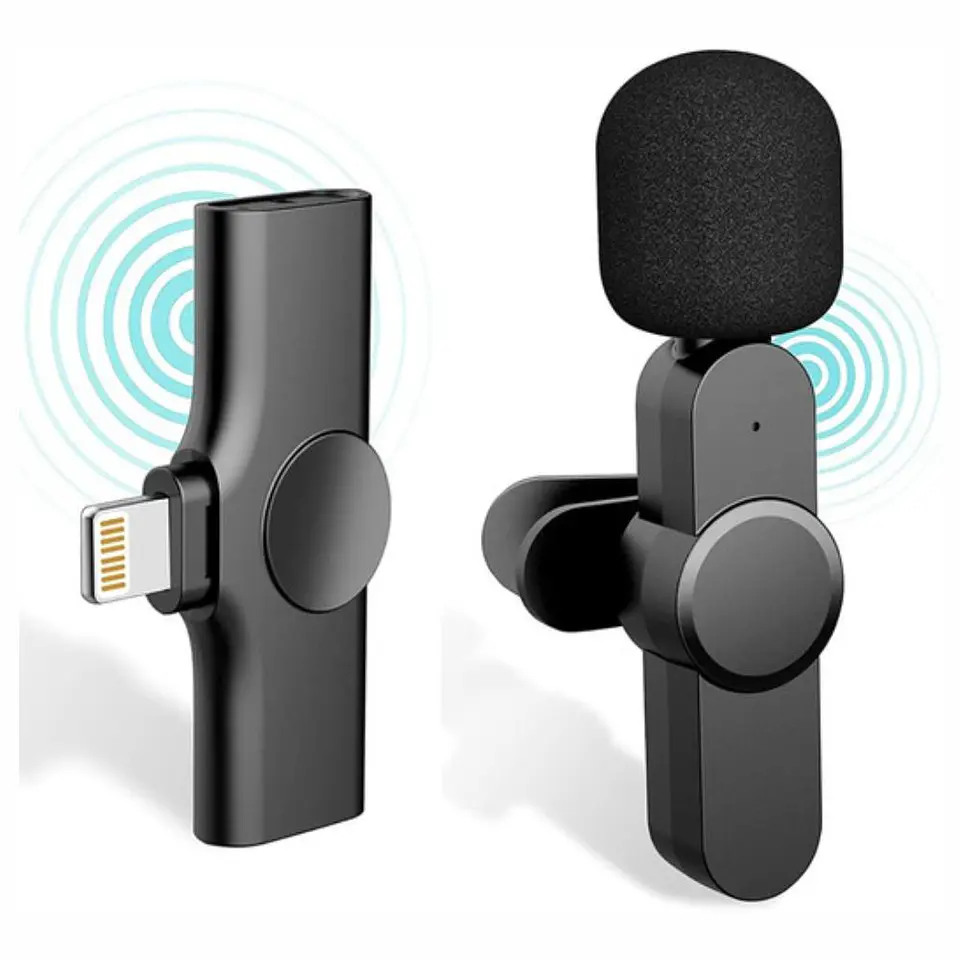 Microfone Lapela SEM Fios COM Receptor Lightning 1