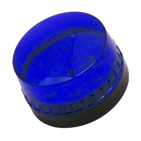Sinalizador LED Intermitente Azul 12V 72.8x63mm